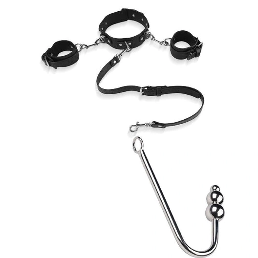 Beaded Anal Hook 5334 Cuffs and Elegant with Collar 0220